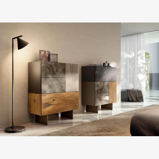 Comò in vetro e legno 36e8 2622 di Lago