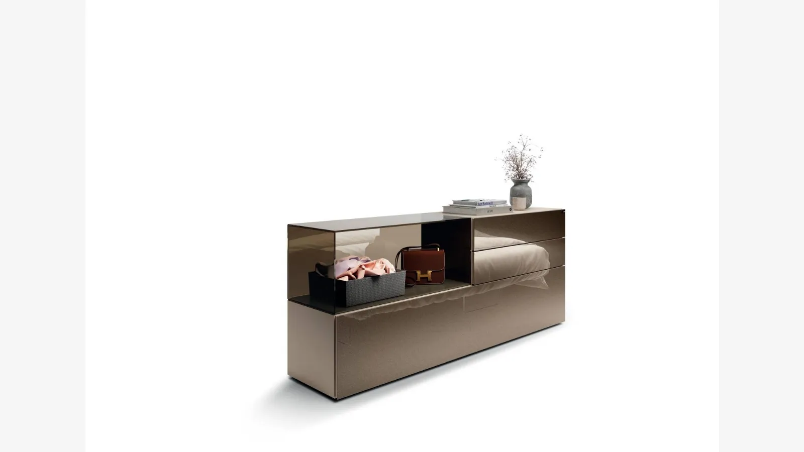 Comò in vetro 36e8 Glass 2137 di Lago