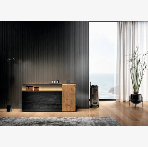 Comò in vetro e legno 36e8 Glass 2624 di Lago