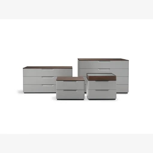 Gruppo Notte 7070 in laccato opaco con top in legno di Molteni & C