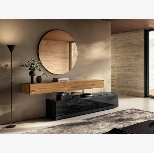 Comò in legno e vetro Air 0680B di Lago