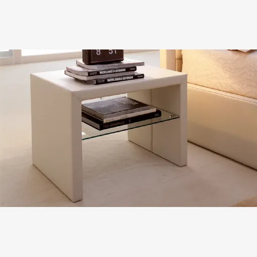 Comodino in legno rivestito in pelle Dorian di Cattelan Italia