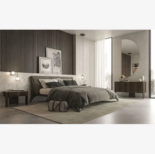 Gruppo Notte Julian in legno con top in ceramica marmi di Cattelan Italia
