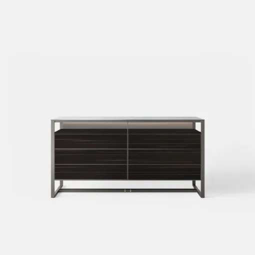 Comò Rialto in legno tinto ebano di Rimadesio