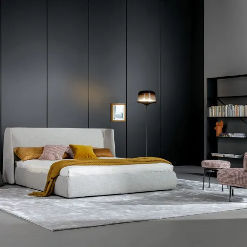 Letto con testiera e box contenitore Basket di Bonaldo