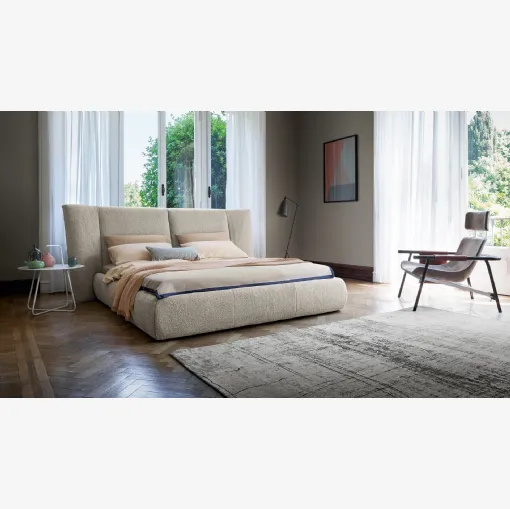 Letto con testiera e box contenitore Youniverse di Bonaldo