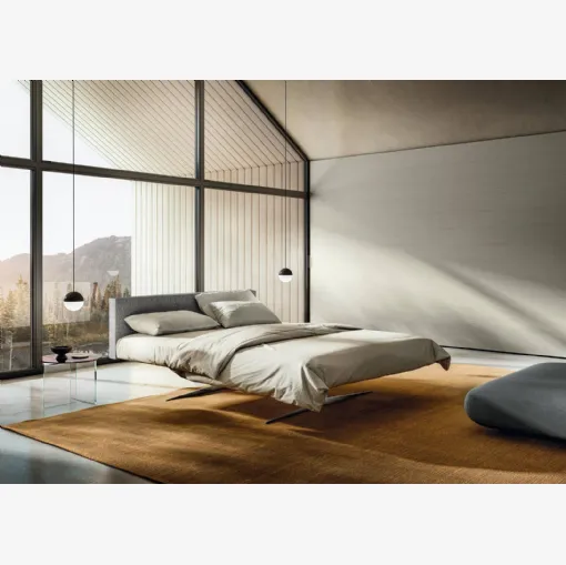 Letto con testiera imbottita Steel 1701 di Lago