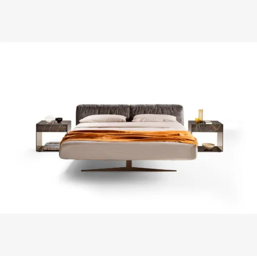 Letto con testiera imbottita Steel 1762 di Lago