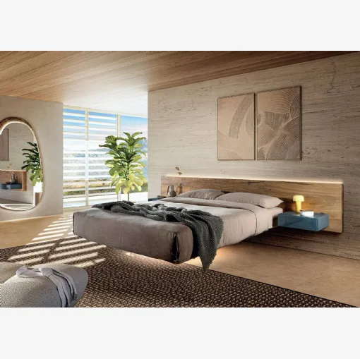 Letto sospeso in legno Fluttua 1627 di Lago