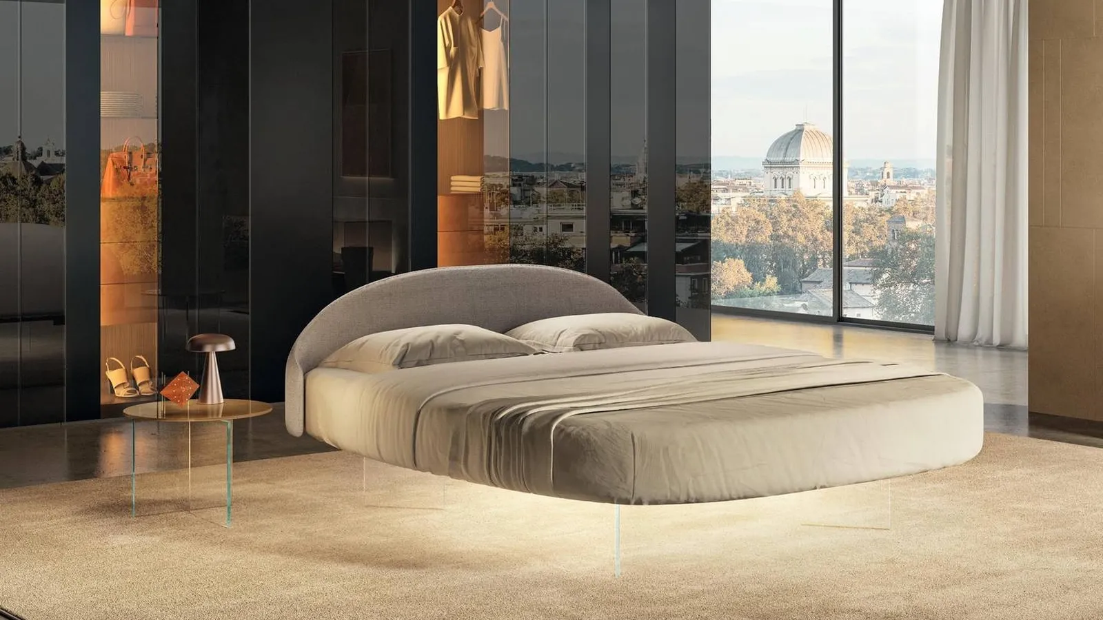 Letto matrimoniale Roundy Air di Lago