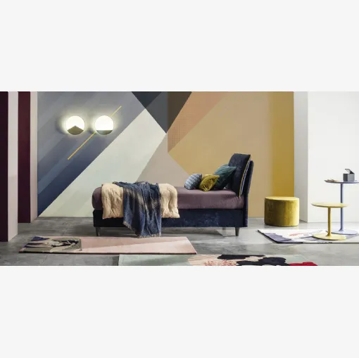 Letto Singolo in tessuto con testiera Blanca di Twils