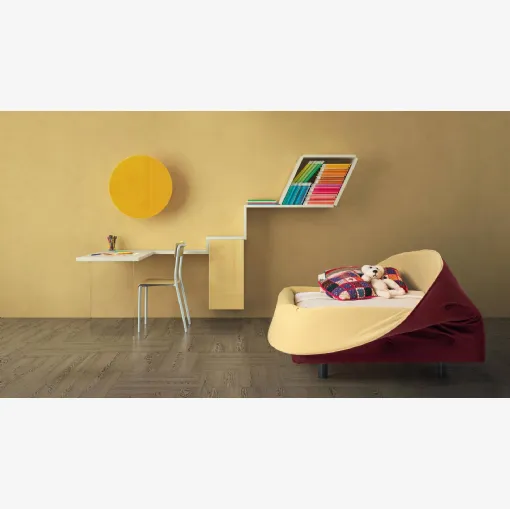 Letto Singolo di design in tessuto imbottito Colletto di Lago