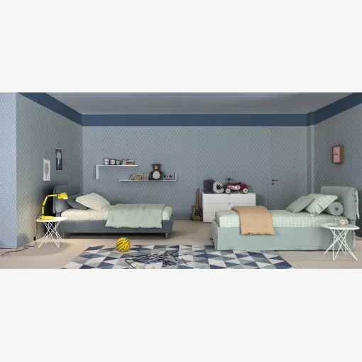 Letto Singolo in tessuto con testiera Giselle di Twils