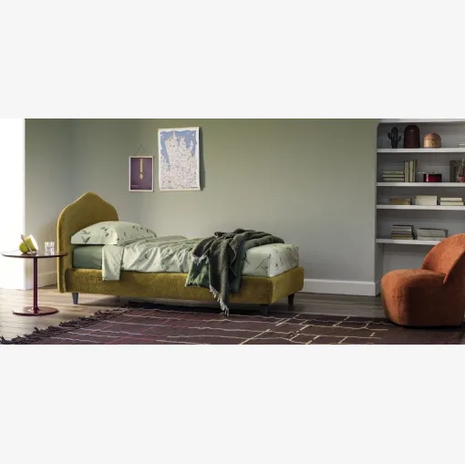Letto singolo in tessuto Medea di Twils