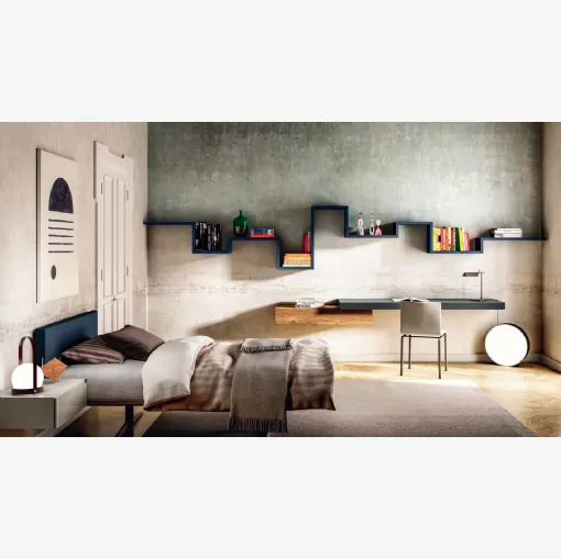 Letto singolo con testiera Steel Kids & Young 1268 di Lago