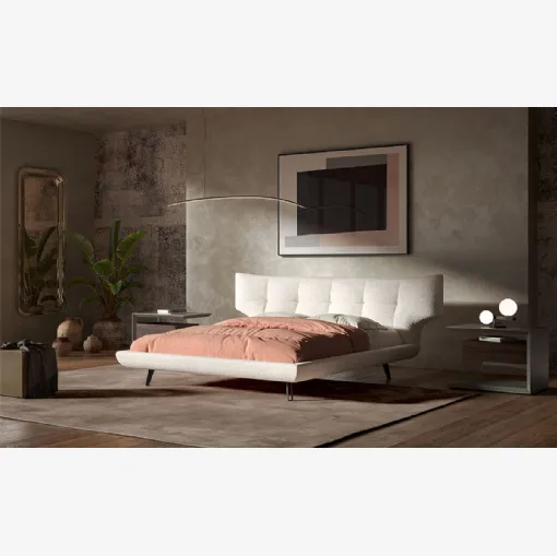 Letto in tessuto imbottito Thomas di Cattelan Italia