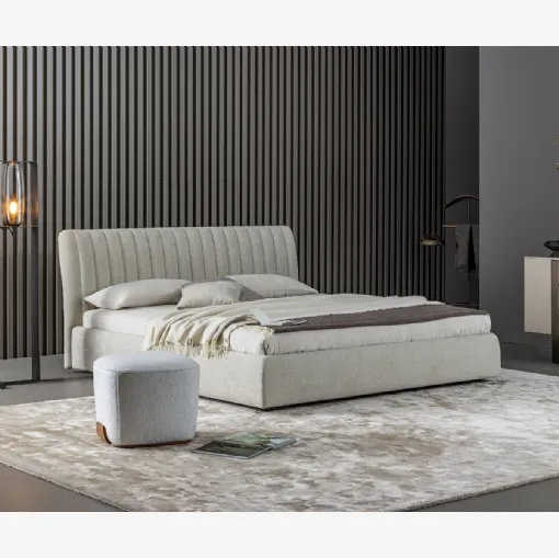 Letto in tessuto imbottito con box contenitore Tonight di Bonaldo