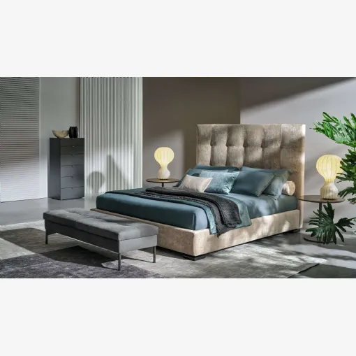 Letto con testiera Max Capitonné Alto di Twils