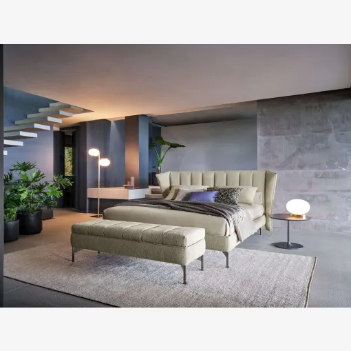 Letto in tessuto con testiera trapuntata Opéra Fleur di Twils