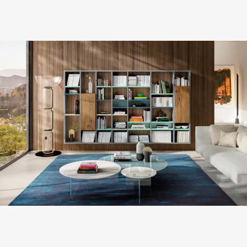 Libreria 30mm 1210 in laccato opaco e legno di Lago
