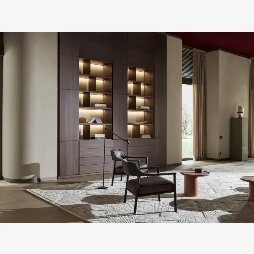 Libreria a muro su misura in legno 505 UP SYSTEM 13 di Molteni & C