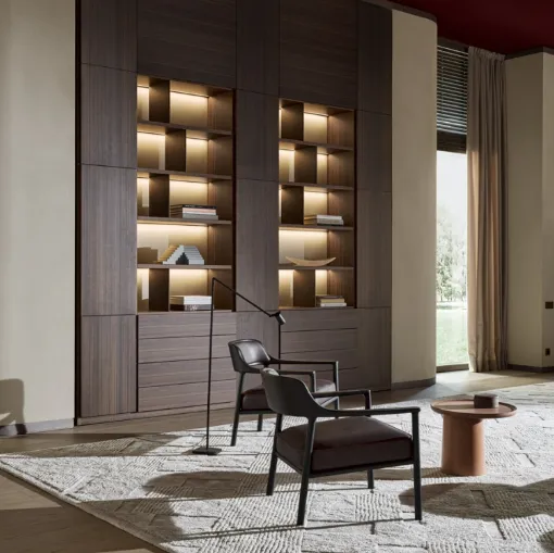 Libreria a muro su misura in legno 505 UP SYSTEM 12 di Molteni & C