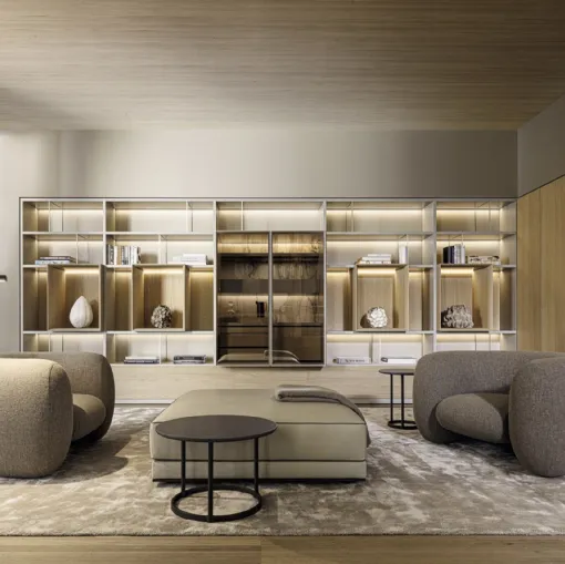 Libreria a muro 505 UP SYSTEM 07 in legno e laccato di Molteni & C