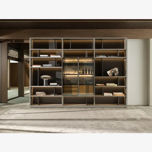 Libreria 505 UP SYSTEM con Mobile Bar 08 di Molteni & C
