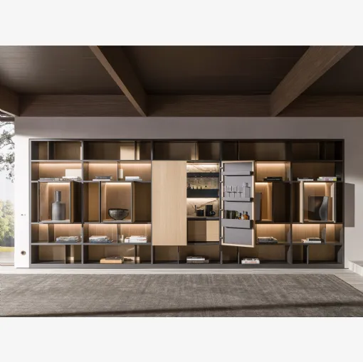 Libreria 505 UP SYSTEM con Mobile Bar 07 di Molteni & C