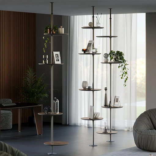 Libreria freestanding Address in acciaio e legno di Cattelan Italia