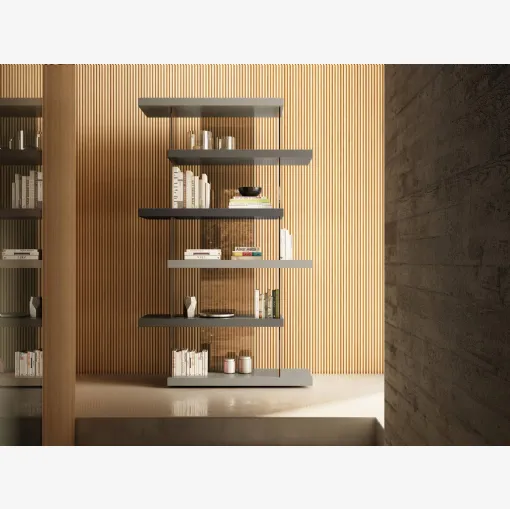 Libreria Air 1462 in laccato e vetro di Lago