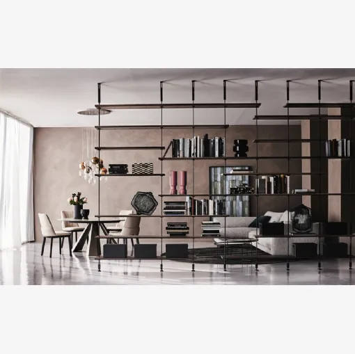 Libreria divisoria in acciaio e legno Airport di Cattelan Italia