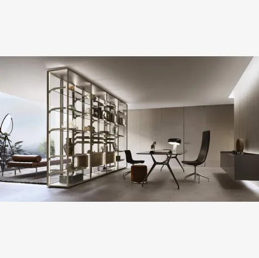 Libreria divisoria Cover Freestanding in vetro di Rimadesio