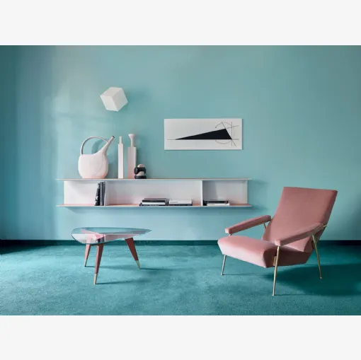 Libreria sospesa in olmo verniciato a mano D-355-1 di Molteni & C