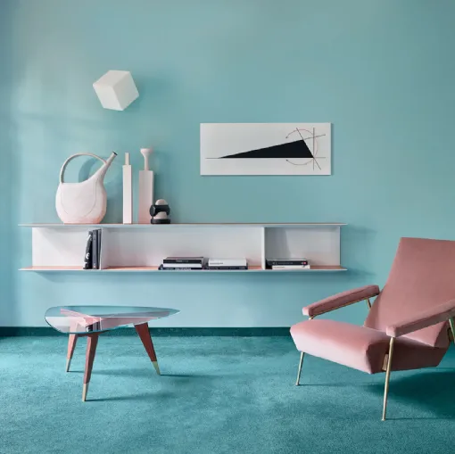 Libreria sospesa in olmo verniciato a mano D-355-1 di Molteni & C