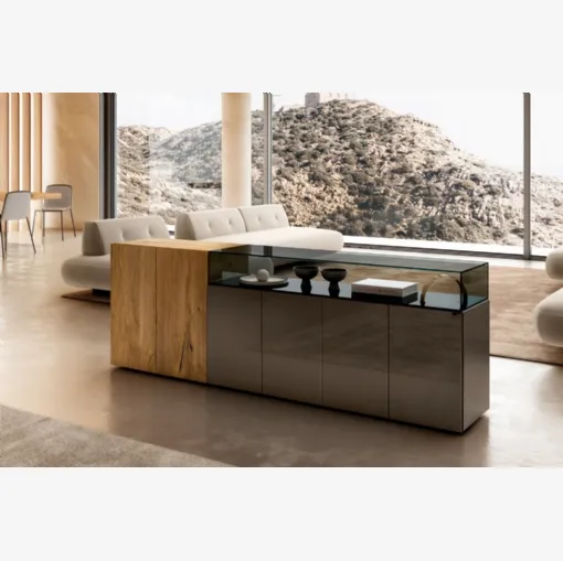 Madia 36e8 Glass 1332 in vetro e legno centenario di Lago