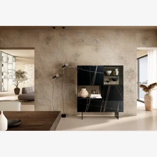 Madia 36e8 Glass 1349 in vetro effetto marmo Nero di Lago