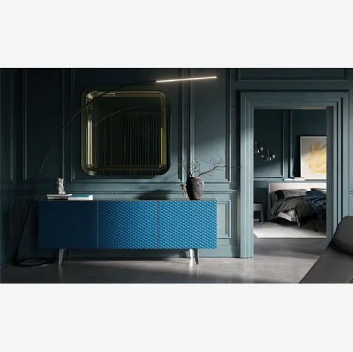 Madia Absolut con ante rivestite in pelle di Cattelan Italia