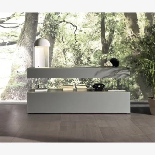 Madia in vetro laccato Fumo opaco Air 0347 di Lago