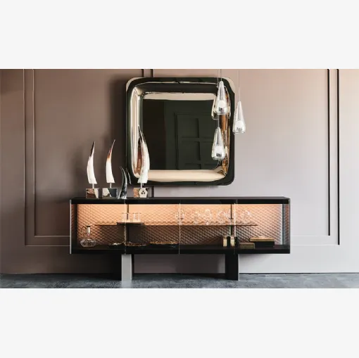 Madia in cristallo con schienale interno in ecopelle Boutique di Cattelan Italia