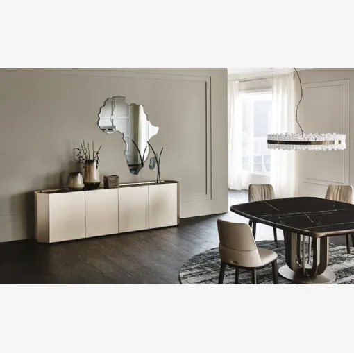 Madia in legno laccato e piano in cristallo Chelsea di Cattelan Italia