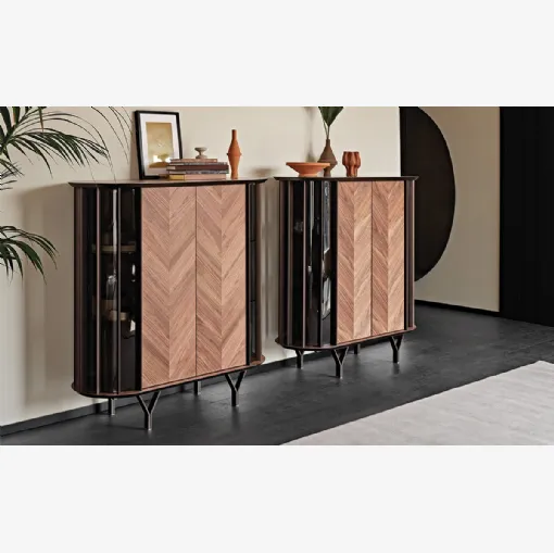 Madia Alta in legno con inserti metallici Costes di Cattelan Italia