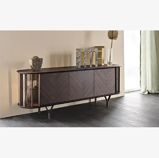 Madia in legno con inserti metallici Costes di Cattelan Italia