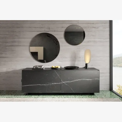 Madia Plenum 0834 in vetro finitura effetto marmo Marquina XGlass di Lago