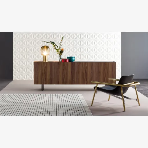 Madia in legno Outline con top in ceramica e base in metallo di Bonaldo