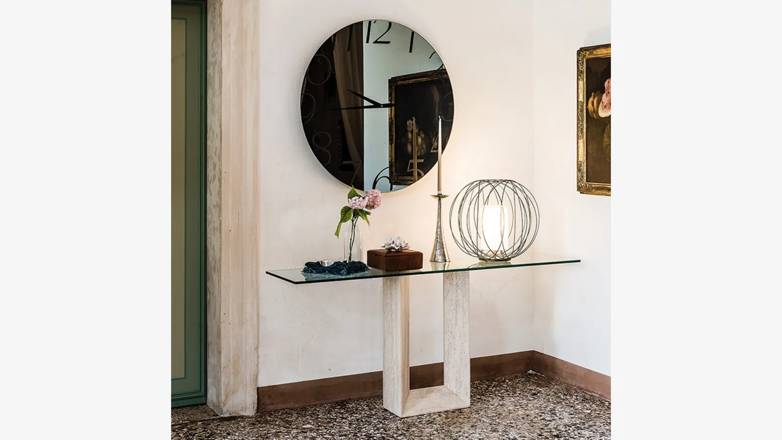 Consolle Diapason con top in cristallo di Cattelan Italia
