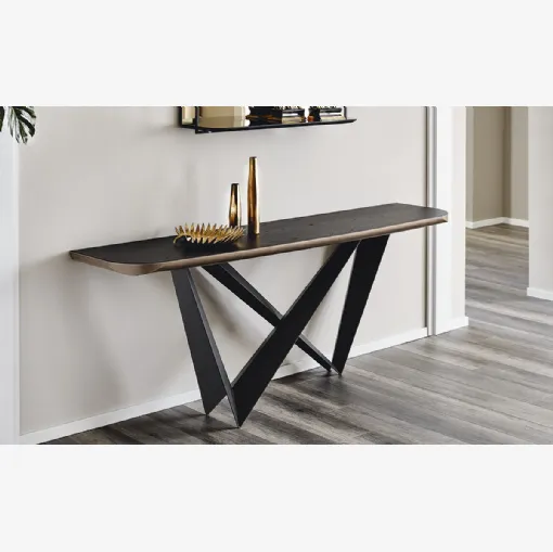 Consolle Westin Wood-C con top in legno e base in acciaio di Cattelan Italia