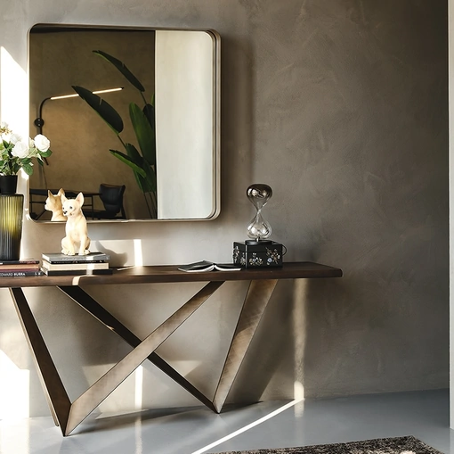 Consolle Westin Wood-C con top in legno e base in acciaio di Cattelan Italia