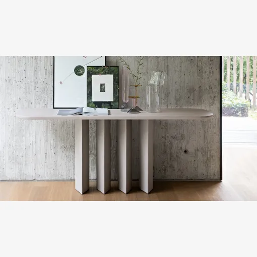 Mobile ingresso Geometric Console in finitura argilla di Bonaldo