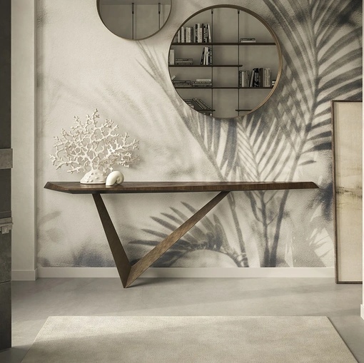 Consolle di design con top in legno e base in acciaio Varenne di Cattelan Italia